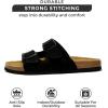 imageProject Cloud Genuine Leather Mens Sandals with Memory Foam Natural Cork Footbed Slides for Men Footwear  NonSlip DoubleStrap Buckle Sandals ArizonaBlack