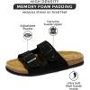 imageProject Cloud Genuine Leather Mens Sandals with Memory Foam Natural Cork Footbed Slides for Men Footwear  NonSlip DoubleStrap Buckle Sandals ArizonaBlack Suede