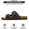 imageProject Cloud Genuine Leather Mens Sandals with Memory Foam Natural Cork Footbed Slides for Men Footwear  NonSlip DoubleStrap Buckle Sandals ArizonaBrown Leather