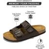 imageProject Cloud Genuine Leather Mens Sandals with Memory Foam Natural Cork Footbed Slides for Men Footwear  NonSlip DoubleStrap Buckle Sandals ArizonaBrown Leather