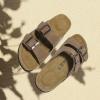 imageProject Cloud Genuine Leather Mens Sandals with Memory Foam Natural Cork Footbed Slides for Men Footwear  NonSlip DoubleStrap Buckle Sandals ArizonaChocolate