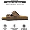 imageProject Cloud Genuine Leather Mens Sandals with Memory Foam Natural Cork Footbed Slides for Men Footwear  NonSlip DoubleStrap Buckle Sandals ArizonaChocolate