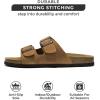 imageProject Cloud Genuine Leather Mens Sandals with Memory Foam Natural Cork Footbed Slides for Men Footwear  NonSlip DoubleStrap Buckle Sandals ArizonaTan Suede