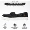 imageProject Cloud Sneakers for Women  Memory Foam Spring Shoes for Women Footwear  SlipOn Boat Shoes  Non Slip Fashion Sneakers  Lightweight Loafers SeasaltBlack
