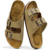 imageProject Cloud Genuine Leather Mens Sandals with Memory Foam Natural Cork Footbed Slides for Men Footwear  NonSlip DoubleStrap Buckle Sandals ArizonaTaupe