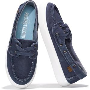 imageProject Cloud Sneakers for Women  Memory Foam Spring Shoes for Women Footwear  SlipOn Boat Shoes  Non Slip Fashion Sneakers  Lightweight Loafers SeasaltNavy