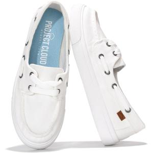 imageProject Cloud Sneakers for Women  Memory Foam Spring Shoes for Women Footwear  SlipOn Boat Shoes  Non Slip Fashion Sneakers  Lightweight Loafers SeasaltWhite