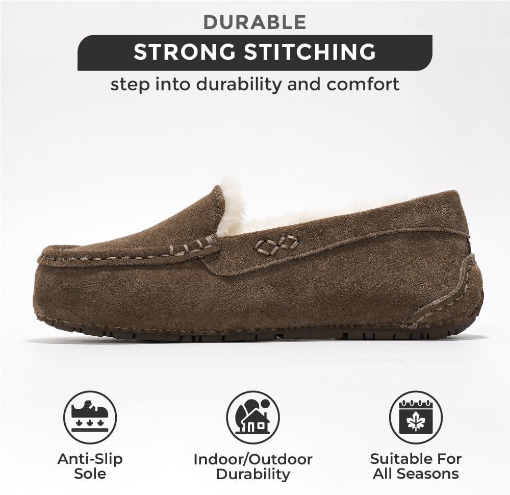 imageProject Cloud Genuine Suede Loafers for Women  Comfortable Outdoor Slippers for Women Footwear with Memory Foam  Womens Slippers  Stylish Womens Moccasin CathiChocolate