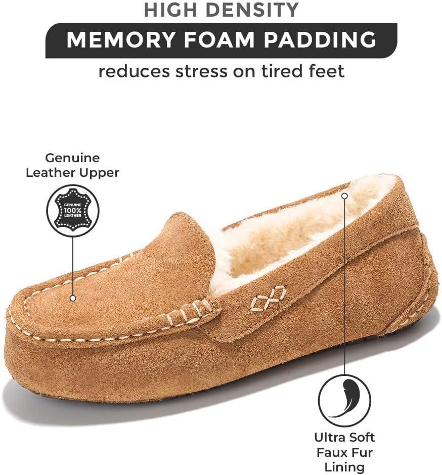imageProject Cloud Genuine Suede Loafers for Women  Comfortable Outdoor Slippers for Women Footwear with Memory Foam  Womens Slippers  Stylish Womens Moccasin CathiChestnut