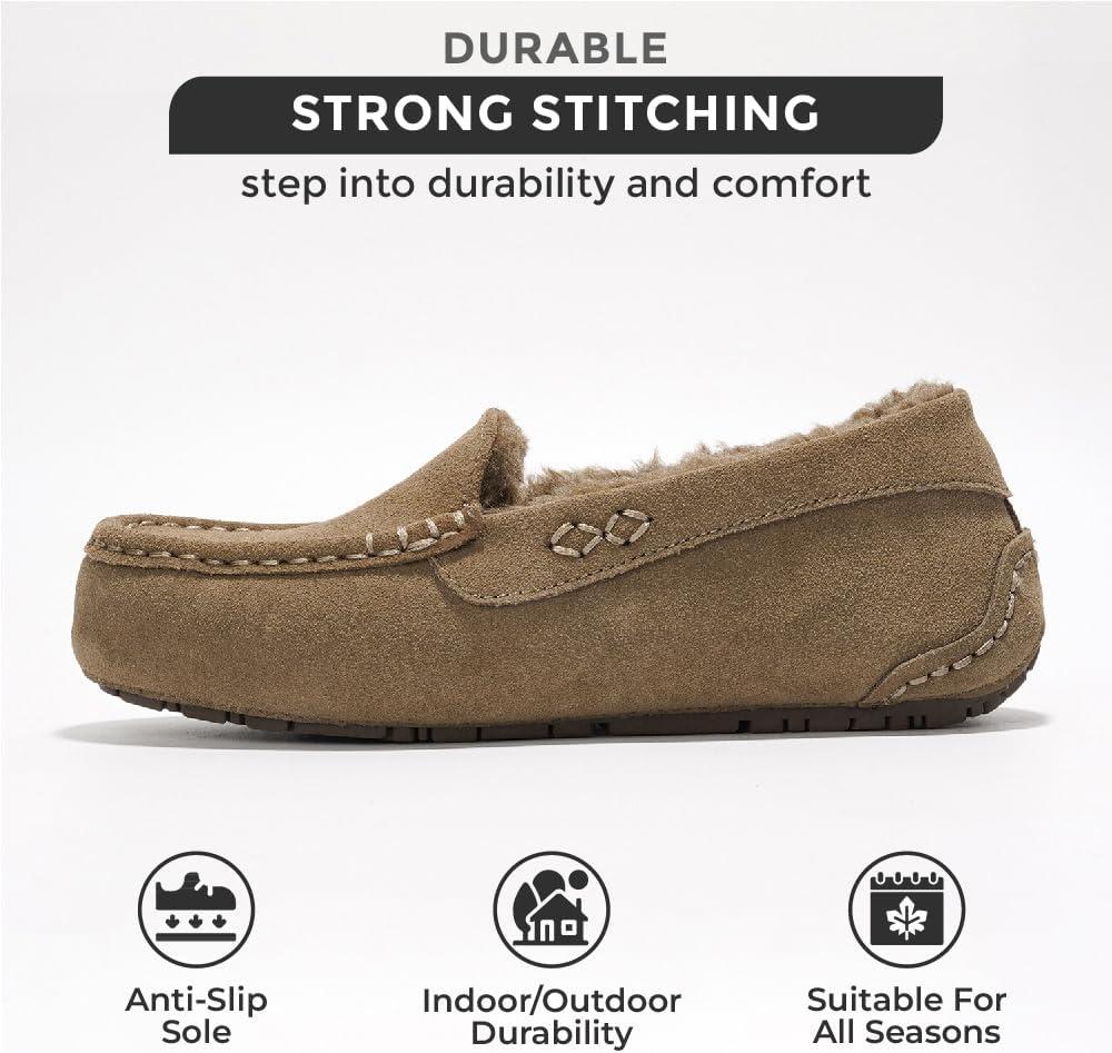 imageProject Cloud Genuine Suede Loafers for Women  Comfortable Outdoor Slippers for Women Footwear with Memory Foam  Womens Slippers  Stylish Womens Moccasin CathiTaupe