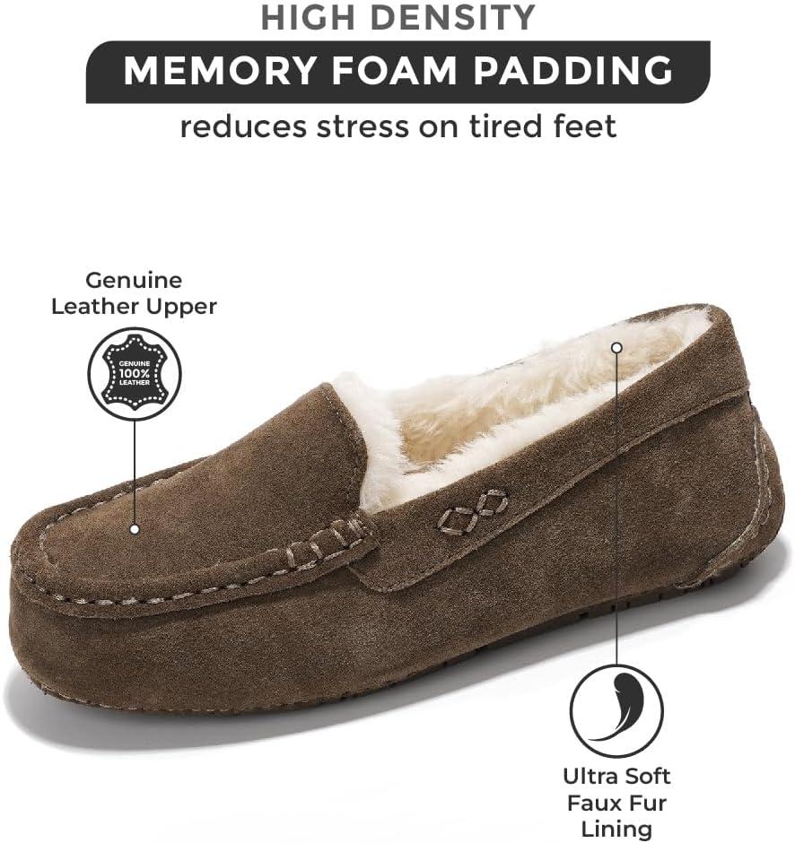 imageProject Cloud Genuine Suede Loafers for Women  Comfortable Outdoor Slippers for Women Footwear with Memory Foam  Womens Slippers  Stylish Womens Moccasin CathiChocolate