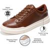 imageProject Cloud Fashion Sneakers for Men 2025  Stylish Vegan Leather Mens Shoes with Memory Foam Insole ampamp NonSlip Design  Lightweight LacedUp Men Footwear for Comfort ampamp Style TiltonCognac