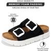 imageProject Cloud Genuine Leather Platform Sandals Women Footwear  Wedge Chunky Sandals Womens sandals with Memory Foam Insole and Cork Footbed GREECECHUNKYBlack Suede