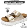 imageProject Cloud Genuine Leather Platform Sandals Women Footwear  Wedge Chunky Sandals Womens sandals with Memory Foam Insole and Cork Footbed GREECECHUNKYLight Gold