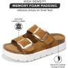 imageProject Cloud Genuine Leather Platform Sandals Women Footwear  Wedge Chunky Sandals Womens sandals with Memory Foam Insole and Cork Footbed GREECECHUNKYChestnut Suede