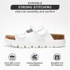 imageProject Cloud Genuine Leather Platform Sandals Women Footwear  Wedge Chunky Sandals Womens sandals with Memory Foam Insole and Cork Footbed GREECECHUNKYWhite
