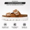imageProject Cloud Genuine Leather Platform Sandals Women Footwear  Wedge Chunky Sandals Womens sandals with Memory Foam Insole and Cork Footbed GREECECHUNKYChestnut Suede