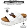 imageProject Cloud Genuine Leather Platform Sandals Women Footwear  Wedge Chunky Sandals Womens sandals with Memory Foam Insole and Cork Footbed GREECECHUNKYWhite