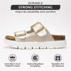imageProject Cloud Genuine Leather Platform Sandals Women Footwear  Wedge Chunky Sandals Womens sandals with Memory Foam Insole and Cork Footbed GREECECHUNKYLight Gold