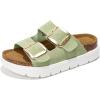 imageProject Cloud Genuine Leather Platform Sandals Women Footwear  Wedge Chunky Sandals Womens sandals with Memory Foam Insole and Cork Footbed GREECECHUNKYSage Suede