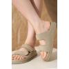 imageProject Cloud Genuine Leather Memory Foam Womens Sandals  Stylish and Comfortable Double Strap Slip In Slides for Women  Perfect Summer Sandals for Women 2025 SleekTaupe