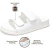imageProject Cloud Genuine Leather Memory Foam Womens Sandals  Stylish and Comfortable Double Strap Slip In Slides for Women  Perfect Summer Sandals for Women 2025 SleekWhite