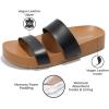 imageProject Cloud Slide Sandals Women Footwear with Memory Foam Insole  Lightweight Twostrap and NonSlip Vegan Leather Platform Slides  Summer Sandals for Women 2025 HILLTOPBlack