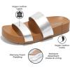 imageProject Cloud Slide Sandals Women Footwear with Memory Foam Insole  Lightweight Twostrap and NonSlip Vegan Leather Platform Slides  Summer Sandals for Women 2025 HILLTOPSilver