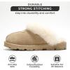 imageProject Cloud House Slippers for Women  Genuine Leather ampamp Natural Fur Lining Fluffy Slippers  Cozy Memory Foam Womens Shoes HedyBeige