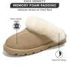 imageProject Cloud House Slippers for Women  Genuine Leather ampamp Natural Fur Lining Fluffy Slippers  Cozy Memory Foam Womens Shoes HedyBeige