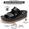 imageProject Cloud Platform Sandals Women Footwear  Genuine Leather Beach Summer Wedges with Comfortable Memory Foam Insole  Non Slip ampamp Lightweight Wedge Sandals for Women 2025 PismoBlackvegan Leather