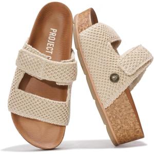 imageProject Cloud Platform Sandals Women Footwear  Genuine Leather Beach Summer Wedges with Comfortable Memory Foam Insole  Non Slip ampamp Lightweight Wedge Sandals for Women 2025 PismoNatural Crochet