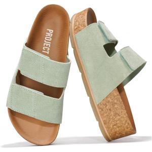 imageProject Cloud Platform Sandals Women Footwear  Genuine Leather Beach Summer Wedges with Comfortable Memory Foam Insole  Non Slip ampamp Lightweight Wedge Sandals for Women 2025 PismoSage