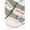 imageProject Cloud Genuine Suede House Slippers for women  Cozy Womens Sandals Shearling Fur Lining Slides for Women Footwear  Adjustable Straps Sandals for Women 2025 DianeaGrey