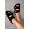 imageProject Cloud Genuine Suede House Slippers for women  Cozy Womens Sandals Shearling Fur Lining Slides for Women Footwear  Adjustable Straps Sandals for Women 2025 DianeaBlack