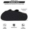 imageProject Cloud Genuine Suede House Slippers for women  Cozy Womens Sandals Shearling Fur Lining Slides for Women Footwear  Adjustable Straps Sandals for Women 2025 DianeaBlack