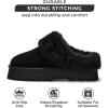 imageProject Cloud Genuine Suede Slippers for Women Indoor Outdoor Fuzzy Slippers  Platform Sandals Women Footwear  Memory Foam Insole Womens Sandals Waterresistant Womens Slippers SnowyBlack