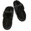 imageProject Cloud Genuine Suede Slippers for Women Indoor Outdoor Fuzzy Slippers  Platform Sandals Women Footwear  Memory Foam Insole Womens Sandals Waterresistant Womens Slippers SnowyBlack