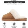 imageProject Cloud Shearling Slippers for Women Footwear  Genuine Suede Clogs NonSlip IndoorOutdoor Scuff Womens Slippers with Memory Foam Insole HenkaChestnut
