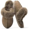 imageProject Cloud 100 Australian Sheepskin Scuff Slippers for Women  Genuine Shearling Memory Foam Slides for Women mules for women  NonSlip Womens Slippers LynseyTaupe