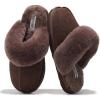 imageProject Cloud Shearling Slippers for Women Footwear  Genuine Suede Clogs NonSlip IndoorOutdoor Scuff Womens Slippers with Memory Foam Insole HenkaBrown