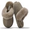imageProject Cloud Shearling Slippers for Women Footwear  Genuine Suede Clogs NonSlip IndoorOutdoor Scuff Womens Slippers with Memory Foam Insole HenkaTaupe
