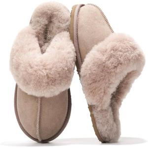 imageProject Cloud 100 Australian Sheepskin Scuff Slippers for Women  Genuine Shearling Memory Foam Slides for Women mules for women  NonSlip Womens Slippers LynseyPink