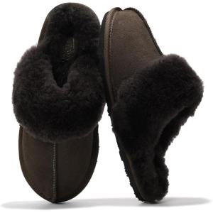 imageProject Cloud 100 Australian Sheepskin Scuff Slippers for Women  Genuine Shearling Memory Foam Slides for Women mules for women  NonSlip Womens Slippers LynseyChocolate