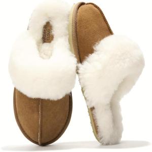 imageProject Cloud 100 Australian Sheepskin Scuff Slippers for Women  Genuine Shearling Memory Foam Slides for Women mules for women  NonSlip Womens Slippers LynseyChestnut