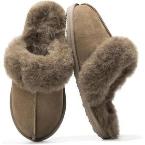 imageProject Cloud 100 Australian Sheepskin Scuff Slippers for Women  Genuine Shearling Memory Foam Slides for Women mules for women  NonSlip Womens Slippers LynseyTaupe