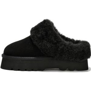 imageProject Cloud Genuine Suede Slippers for Women Indoor Outdoor Fuzzy Slippers  Platform Sandals Women Footwear  Memory Foam Insole Womens Sandals Waterresistant Womens Slippers SnowyBlack