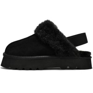 imageProject Cloud Genuine Suede Slippers for Women Indoor ampamp Outdoor Disquette Womens Sandals Memory Foam Clogs for Women Shoes  Fur WaterResistant House Shoes for Women Footwear SlingyBlack