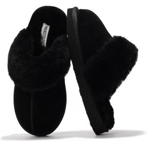 imageProject Cloud Shearling Slippers for Women Footwear  Genuine Suede Clogs NonSlip IndoorOutdoor Scuff Womens Slippers with Memory Foam Insole HenkaBlack