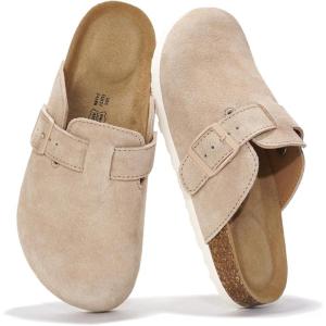 imageProject Cloud Womens Genuine Suede Footbed Clogs for Women  Memory Foam Arch Support Clog Slippers for Women  Trendy Slipons Womens Mules ampamp Clogs Sandals BentonSand Suede